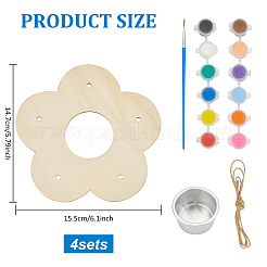Flower DIY Wooden Bird Feeder&nbsp;DIY-WH0504-215