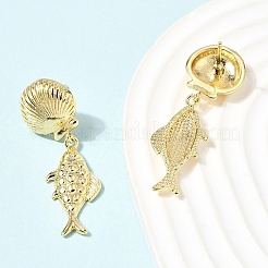 Brass Dangle Earrings&nbsp;EJEW-D352-06G-03