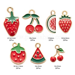 140Pcs 7 Style Light Gold Alloy Enamel Pendants&nbsp;ENAM-LS0001-65
