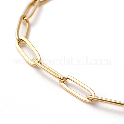 Ion Plating(IP) 304 Stainless Steel Paperclip Chain Bracelets&nbsp;BJEW-O186-02G