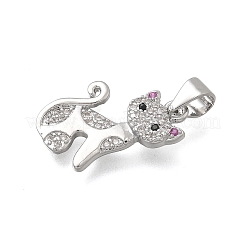 Brass Micro Pave Cubic Zirconia Pendants&nbsp;X-KK-D431-017P
