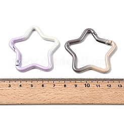 Spray Paint Alloy Spring Gate Rings&nbsp;FIND-C086-02B