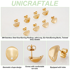 20Pcs 304 Stainless Steel Stud Earring Findings&nbsp;STAS-UN0059-04