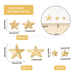 600Pcs 3 Style Star Brass Cabochons&nbsp;FIND-AR0002-57