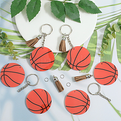 DIY Sports Ball Acrylic Pendant Keychain Making Kits&nbsp;DIY-SP0001-44B