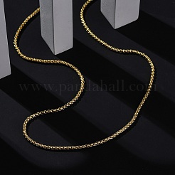 Rack Plating Brass Box Chain Necklaces for Women&nbsp;NJEW-A035-05G-01