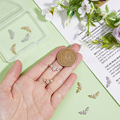 10Pcs 2 Colors Eco-friendly Rack Plating Brass Micro Pave Cubic Zirconia 2-Loop Charms&nbsp;KK-DC0003-11