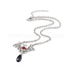 Plastic Bat with Teardrop Pendant Necklace & Dangle Earrings&nbsp;SJEW-G081-01AS