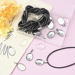 DIY Blank Dome Pendant Necklace Making Kit&nbsp;DIY-YW0006-50