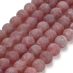 Natural Strawberry Quartz Beads Strands&nbsp;G-P626-8mm-04