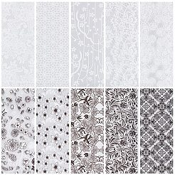 10 Rolls PET Lace Flower Nail Foils Floral Transfer Paper&nbsp;STIC-SP0001-19