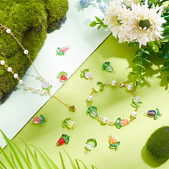 20 Sets 2 Styles Handmade Lampwork Connector Charms&nbsp;FIND-PH0017-40