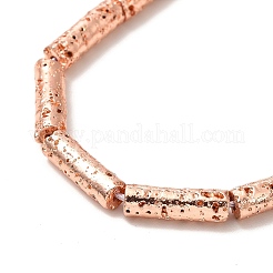 Electroplated Natural Lava Rock Beads Strands&nbsp;G-G984-02RG