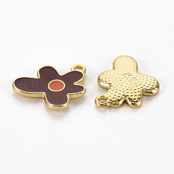Rack Plating Light Gold Alloy Enamel Pendants&nbsp;ENAM-Q444-013G-RS
