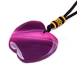 Natural Agate Pendant Necklaces&nbsp;NJEW-S421-008