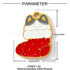 304 Stainless Steel Enamel Pendants&nbsp;STAS-OY001-57G