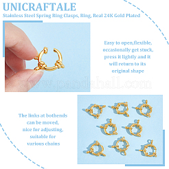 8Pcs 304 Stainless Steel Spring Ring Clasps&nbsp;STAS-UN0057-88