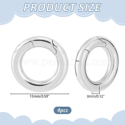 4Pcs Smooth 304 Stainless Steel Spring Gate Rings&nbsp;STAS-HY0002-15