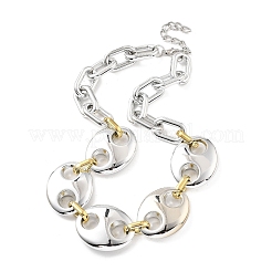 Acrylic Chunky Coffee Bean Link Chain Necklaces&nbsp;NJEW-D313-01A