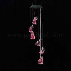 LED Solar Powered Cat Wind Chime&nbsp;HJEW-I009-13