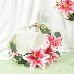 PU Leather & Plastic Artificial Flower&nbsp;AJEW-WH0696-419B