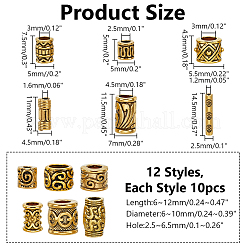 120Pcs 10 Styles Tibetan Style Alloy Beads Sets&nbsp;TIBEB-HY0001-10AG