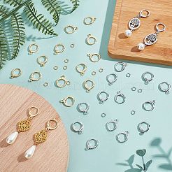 24 Pairs 2 Colors Brass Huggie Hoop Earring Findings&nbsp;DIY-CN0002-06