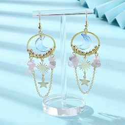 Moon & Sun & Star Alloy Chandelier Earrings&nbsp;EJEW-TA00294