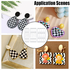3Pcs Rectangle Plastic Clay Mold&nbsp;TOOL-WH0059-050