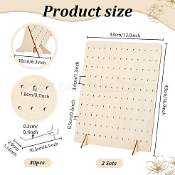 Rectangle Wood Earrings Jewelry Display Stands&nbsp;ODIS-PH0001-81