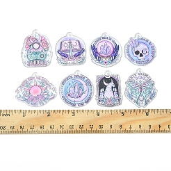 16Pcs 8 Style Halloween Printed Acrylic Pendants&nbsp;MACR-FS0001-41
