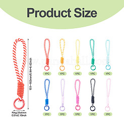 10Pcs 10 Colors Polyester Woven Lanyard Hand Mobile Straps&nbsp;MOBA-TA0001-01