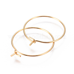 304 Stainless Steel Hoop Earrings Findings&nbsp;STAS-F227-54A-G