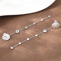 304 Stainless Steel Clear Cubic Zirconia Tassel Stud Earrings&nbsp;EJEW-K328-01P