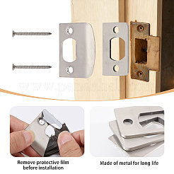 201 Stainless Steel & Wood & Iron Door Strike Plate with Shim&nbsp;FIND-CA0011-35P