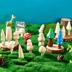 16Pcs 16 Styles Unfinished Wood Ornaments&nbsp;WOOD-TA0002-77