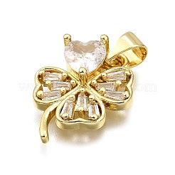 Rack Plating Brass Micro Pave Cubic Zirconia Pendants&nbsp;KK-K401-83G