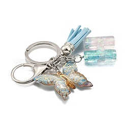 26Pcs Transparent Epoxy Resin & Transparent Acrylic & Faux Suede Tassel Keychain&nbsp;KEYC-JKC01202-08