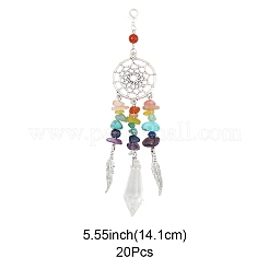 Chakra Natural & Synthetic Gemstone Chips & Alloy Pendant Decorations&nbsp;HJEW-FS00024