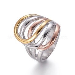 304 Stainless Steel Finger Rings&nbsp;RJEW-F097-03M