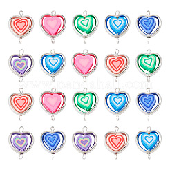 20Pcs Polymer Clay Heart & CCB Heart Frame Links Connector Charms&nbsp;CLAY-TADJ0001-04