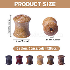 120Pcs 6 Colors Wood Bamboo Knot Beads&nbsp;WOOD-CA0001-83