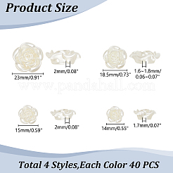 160Pcs 4 Styles ABS Plastic Beads&nbsp;KY-WR0001-05