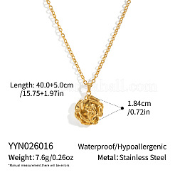 304 Stainless Steel Vintage 3D Rose Flower Pendant Necklaces for Women&nbsp;AM0132