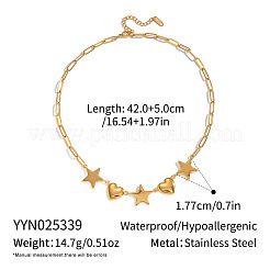 304 Stainless Steel Star Heart Link Chain Necklaces for Women&nbsp;UT7445