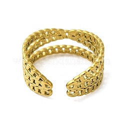 304 Stainless Steel Cuff Ring&nbsp;RJEW-Q820-01A