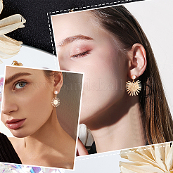20Pcs Brass Stud Earring Findings&nbsp;MAK-BBC0001-28