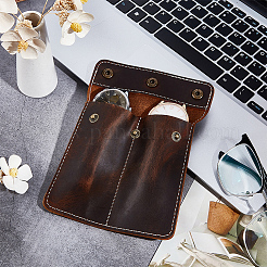 Square Portable Leather Single Watch Pouch Storage Bags&nbsp;ABAG-WH0047-09