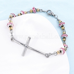 201 Stainless Steel Link Chain Bracelets&nbsp;BJEW-A032-02GP-01