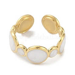 Ion Plating(IP) 304 Stainless Steel Enamel Cuff Finger Rings&nbsp;X-RJEW-L107-038G-01